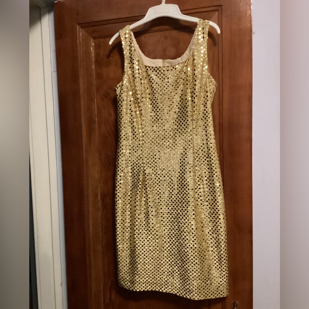Gold sequin above the knee dress - Size 8 - Picture 1 of 4